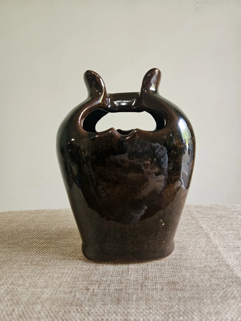 Brown Glossy Ceramic Vase